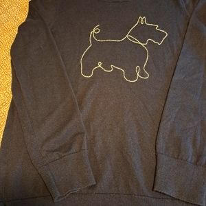 L "Loft" Navy Cotton Top. Embroidered Scotty Dog on front. $10. Great shape.